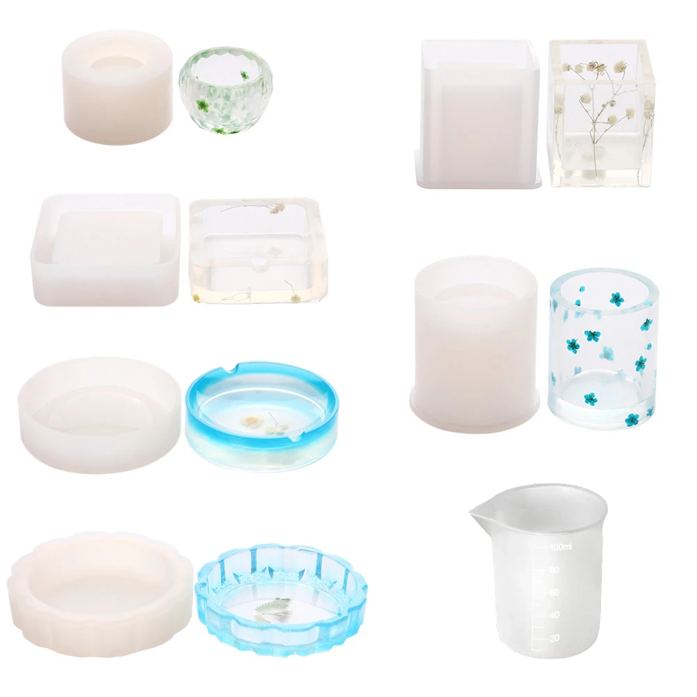 

Пепельница силиконовая каучуковая форма подстаканник для ручек держатель для цветочного горшка подсвечник Сделай Сам художественное реме...