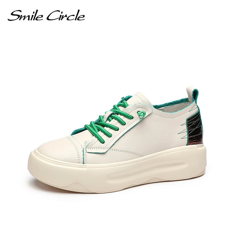 Женские кроссовки Smile Circle Осенние повседневные удобные из натуральной кожи на