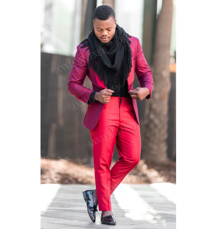 

ANNIEBRITNEY Fashion Designers Dinner Prom Wedding Suits for Men Custom Slim Fit Mens Suits Tuxedos Best Man Groom Blazer Pants