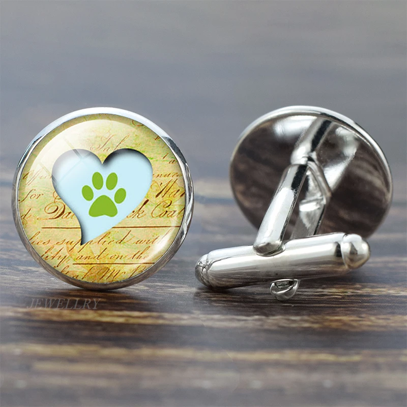 Запонки с принтом собачьей лапы для мужчин запонки набор запонков Свадебные