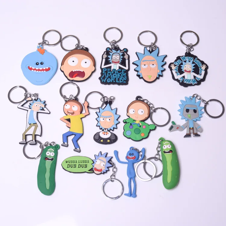 

Pickled Cucumber Keychain Double Sided Pattern Soft Rubber Creative Personality Backpack Pendant Bag Decoration Car Accessories