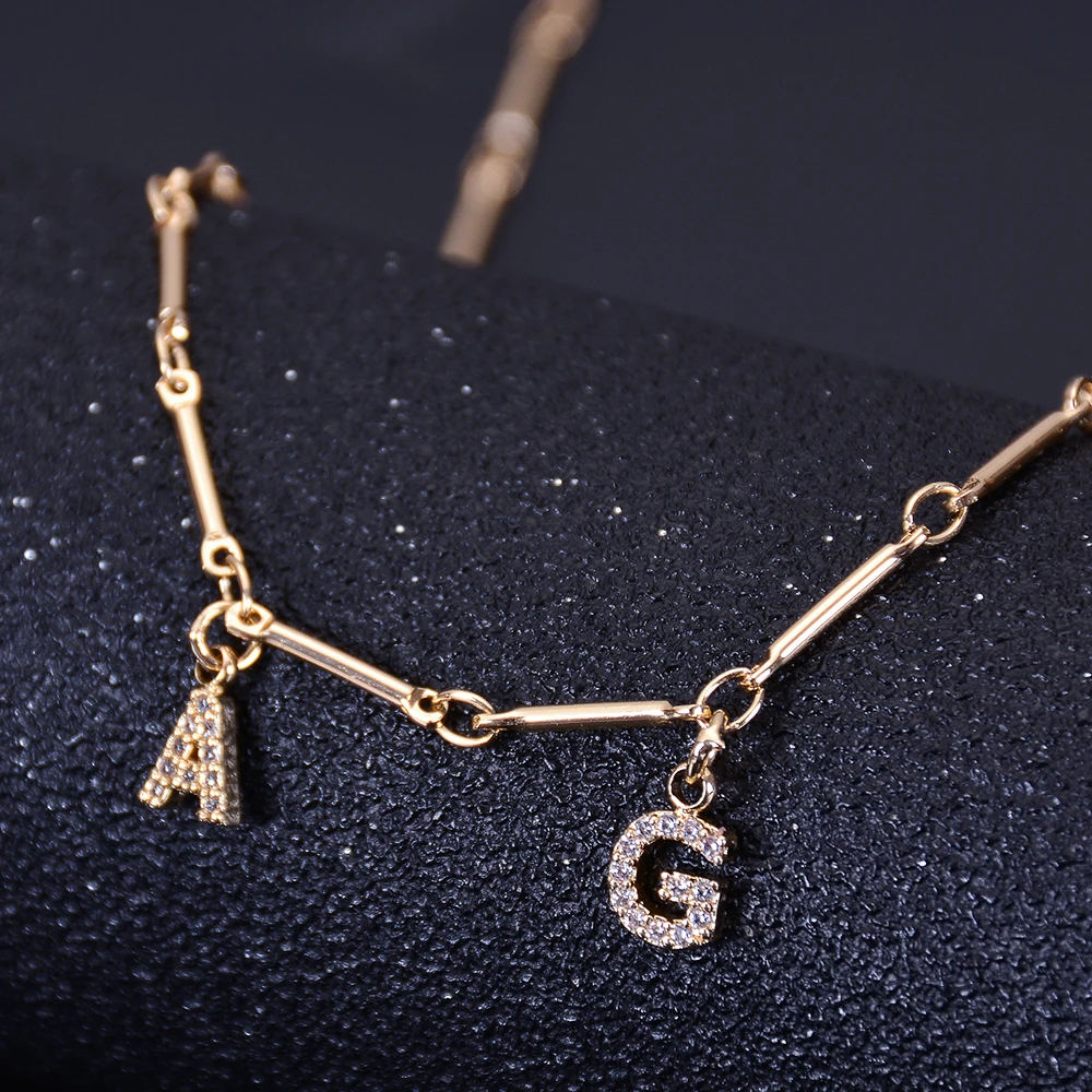 3UMeter Очаровательное ожерелье с именем на заказ колье буквами циркониевое