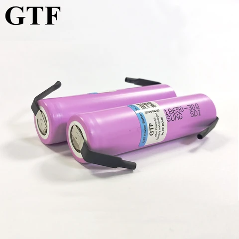 Литий-ионный аккумулятор GTF 18650 3000 мАч с реальной емкостью 3,7 в для электронного продукта, перезаряжаемая батарея INR 18650 30Q 20A + никелевый аккумулятор «сделай сам»