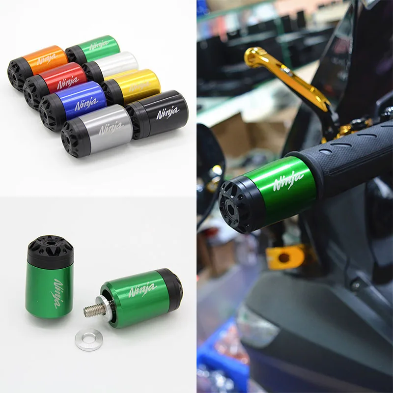 Мотоцикл рукоятка заканчивается ручки Кепки слайдер для Kawasaki Ninja 250 300 400 1000 ER6F Ninja400 ZX6R ZX10R ЧПУ 8 цветов