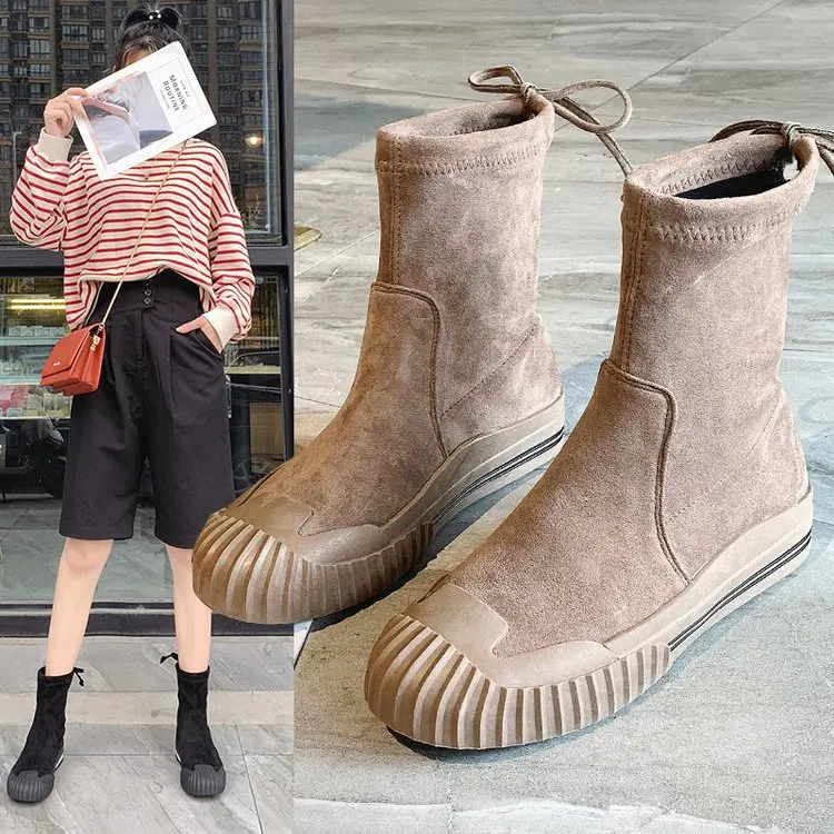 Женские высокие ботильоны коллекция 2019 года зимняя обувь женские замшевые