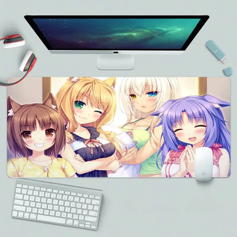 

NEKOPARA красивый коврик для мышки в стиле аниме XL Большой геймер клавиатура PC стол коврик Takuo планшетный компьютер коврик для мыши