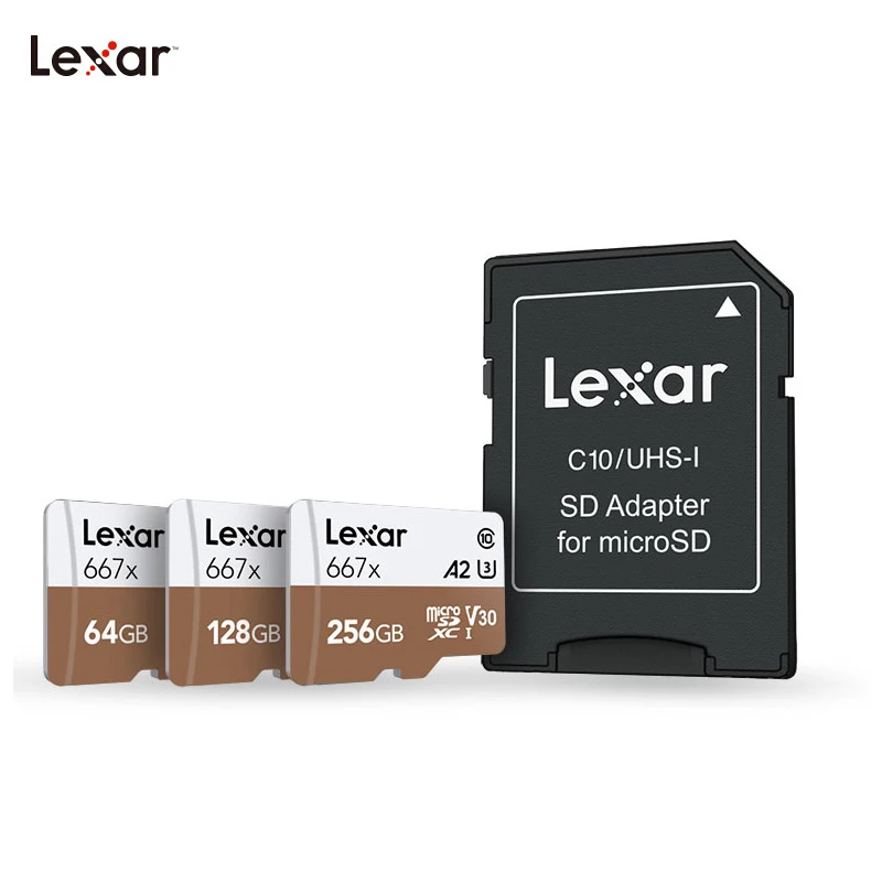Оригинальная карта памяти Lexar 667x A2 высокоскоростная 100 Φ 128 ГБ V30 класс 10 Micro-SD для