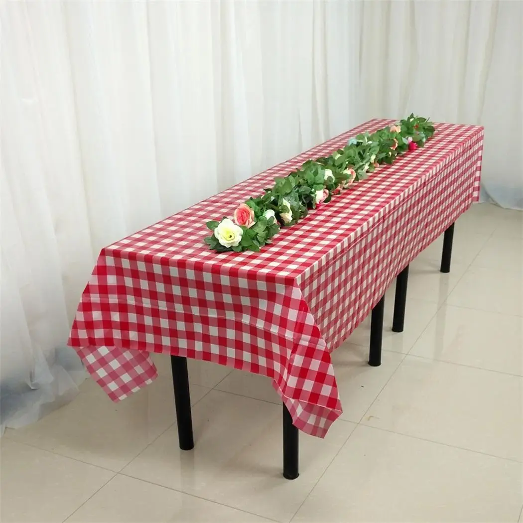 Прямоугольная клетчатая одноразовая скатерть крышка стола прямоугольная
