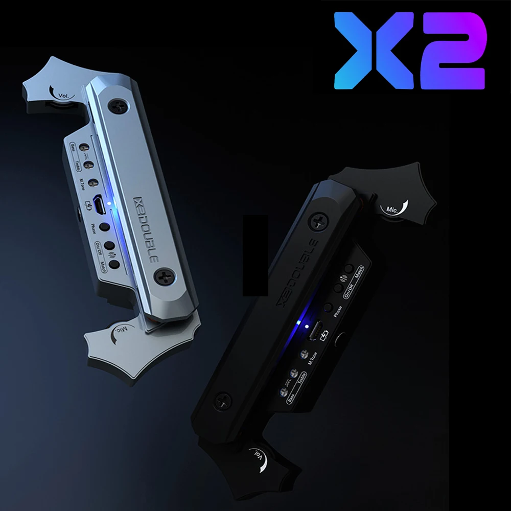 Беспроводной звукосниматель для акустической гитары DOUBLE X2 перезаряжаемый с