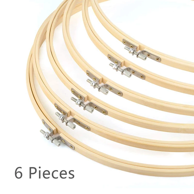 

6 Pcs 16 Inch Embroidery Hoops Cross Stitch Hoop Ring for Art Craft Handy Sewing, Wedding Wreath Decor and Dream Catch