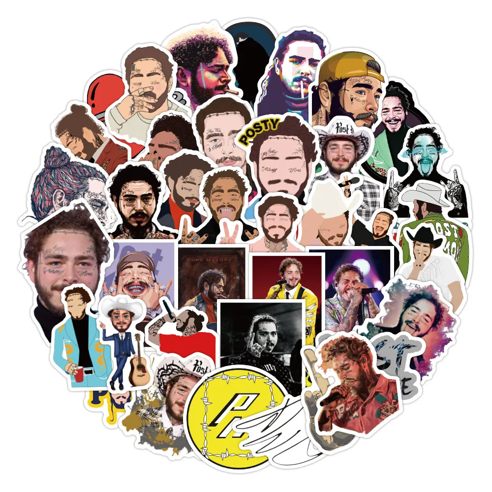 10/50 шт в наборе певица Post Malone Стили Граффити Стикеры s скейтборд холодильник
