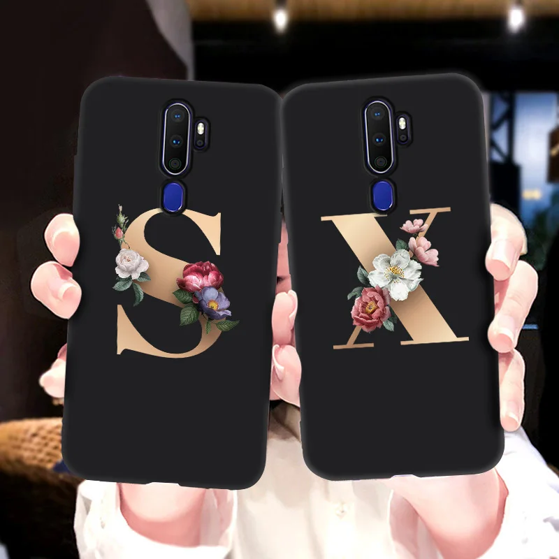 

Soft Silicone Fundas For Oppo A53 2020 Case Initial Letter Phone Cases OPPO A9 2020 A5 A31 A59 A52 A72 A92 A91 A5S A3S F11 Cover