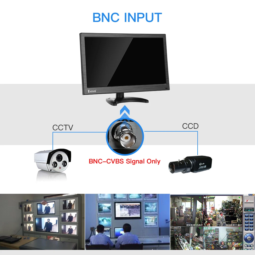 Eyoyo EM15Y 15 6 &quotFHD 1080P IPS монитор BNC HDMI TV компьютер дисплей ПК ЖК-экран с VGA AV для CC