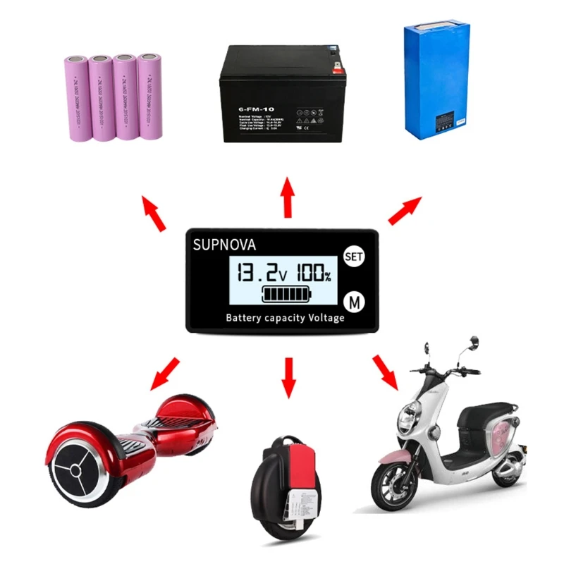 Водонепроницаемый индикатор емкости батареи 12 В 24 в 48 72 постоянного тока