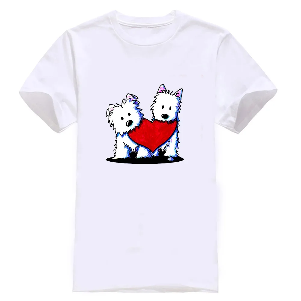 Белый Футболка с надписью «Inktastic This Girl Loves Her Westie», домашние животные, Западный Хайленд, белый терьер, одежда для улицы, футболка - Цвет: Белый