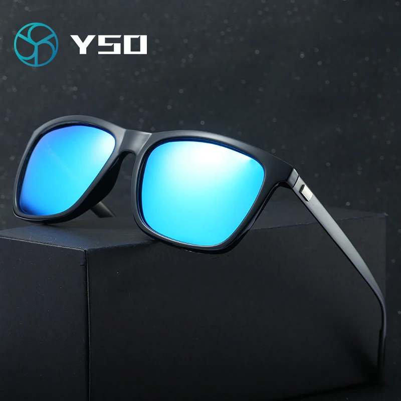 

YSO Men Polarized Sunglasses Aluminum Magnesium Sun Glasses Driving Glasses Rectangle Shades For Men UV400