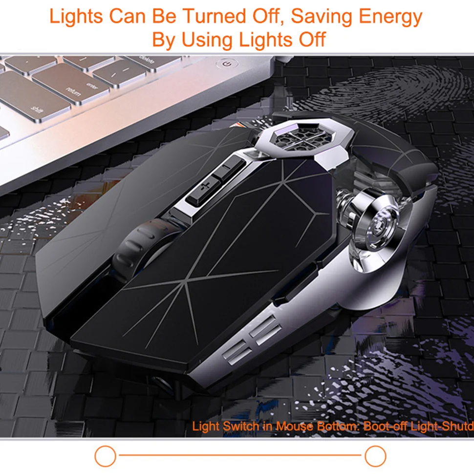 

Gaming Mouse Rechargeable Wireless Silent Mouse LED Backlit 2.4G USB 1600DPI Optical Ergonomic Mouse Gamer Desktop For PC Laptop