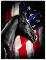 black horse retro american flag super soft flannel bed blanket perfect home decor for couch chair sofa living room