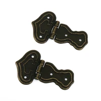 2pcs vintage bronze cabinet hinges decoration jewelry box wooden box hinge with screws drawer furniture fittings