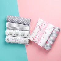 7676 4pcslot muslin cotton flannel baby swaddles soft newborn blankets baby diapers baby swaddle wrap stroller cover play mat