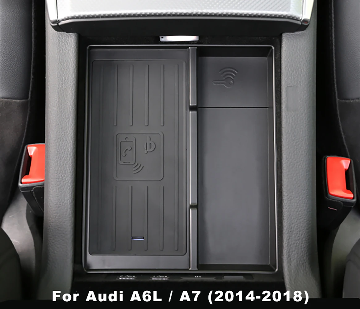 wireless charger for audi a6 2014 2018 cordless charging board armrest box phone holder for iphone charge case free global shipping