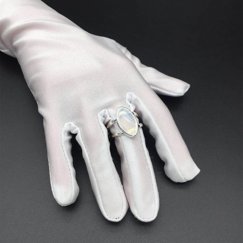 Кольцо женское из серебра 925 пробы с лунным камнем овальной формы кольца для