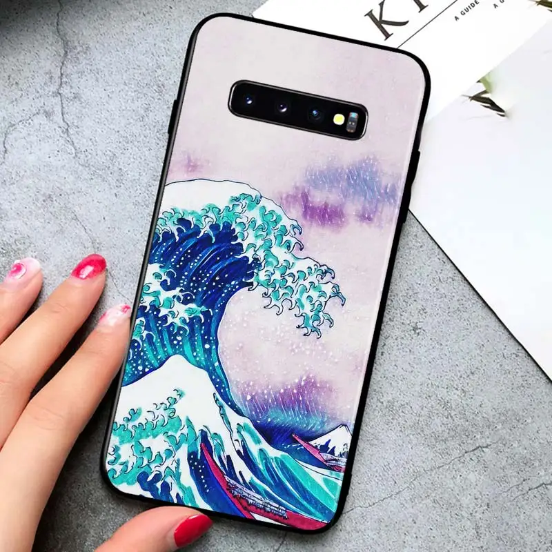 

The Great Wave off Kanagawa for Samsung Galaxy S21 Ultra Plus 5G Note 20 10 9 8 S10 S9 S8 S7 S6 Edge Plus Black Phone Case