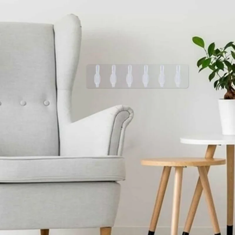 

Punch-free Strong Sticky Hook Household a Row of Long Load-bearing Seamless Kitchen Bathroom Creative Waterproof Hook G8125