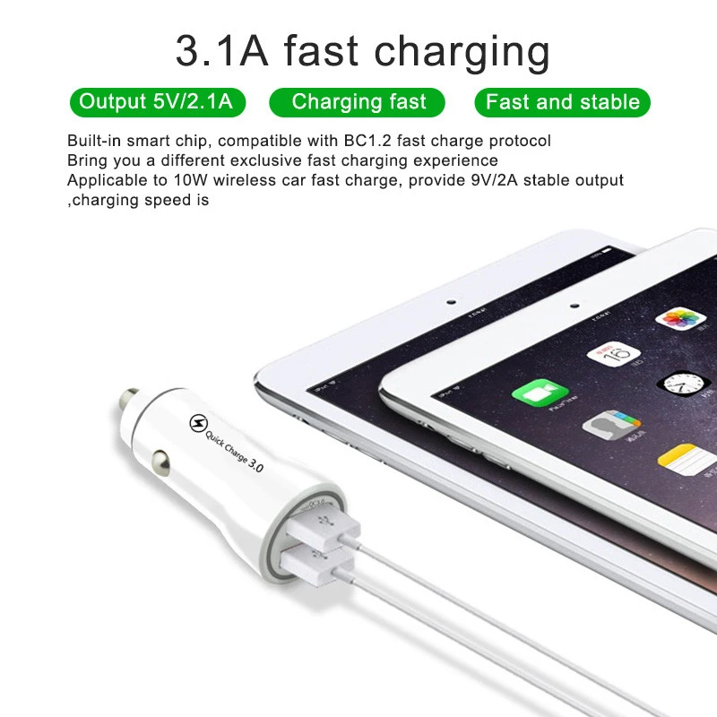 

Dual Car USB Charger Universal QC 4.0 Fast Charging Mobile Phone Charger adapter for iphone 11 samsung Quick Charge 3.0 charger
