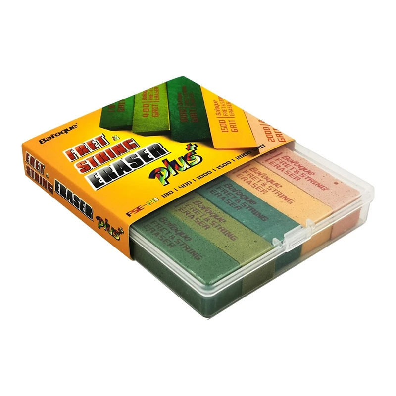 

Hot-Baroque Set of 5 Fret Erasers Grits, Guitar Fret Polishing Abrasive Rubber Blocks Tool