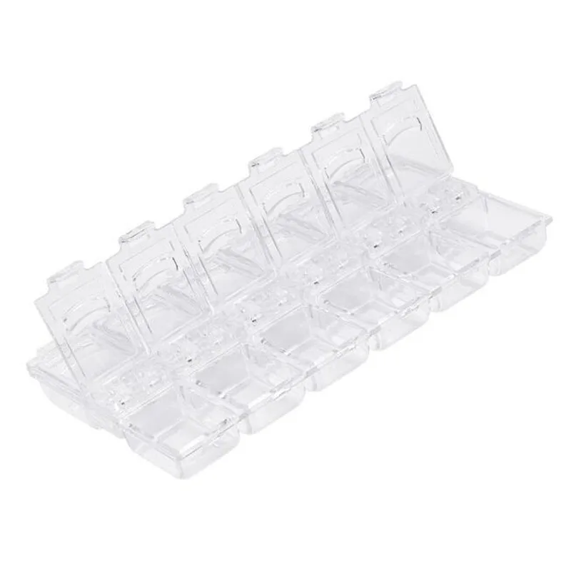 Акрил Дизайн ногтей коллекцию украшений коробка 12 Сетки для хранения горный