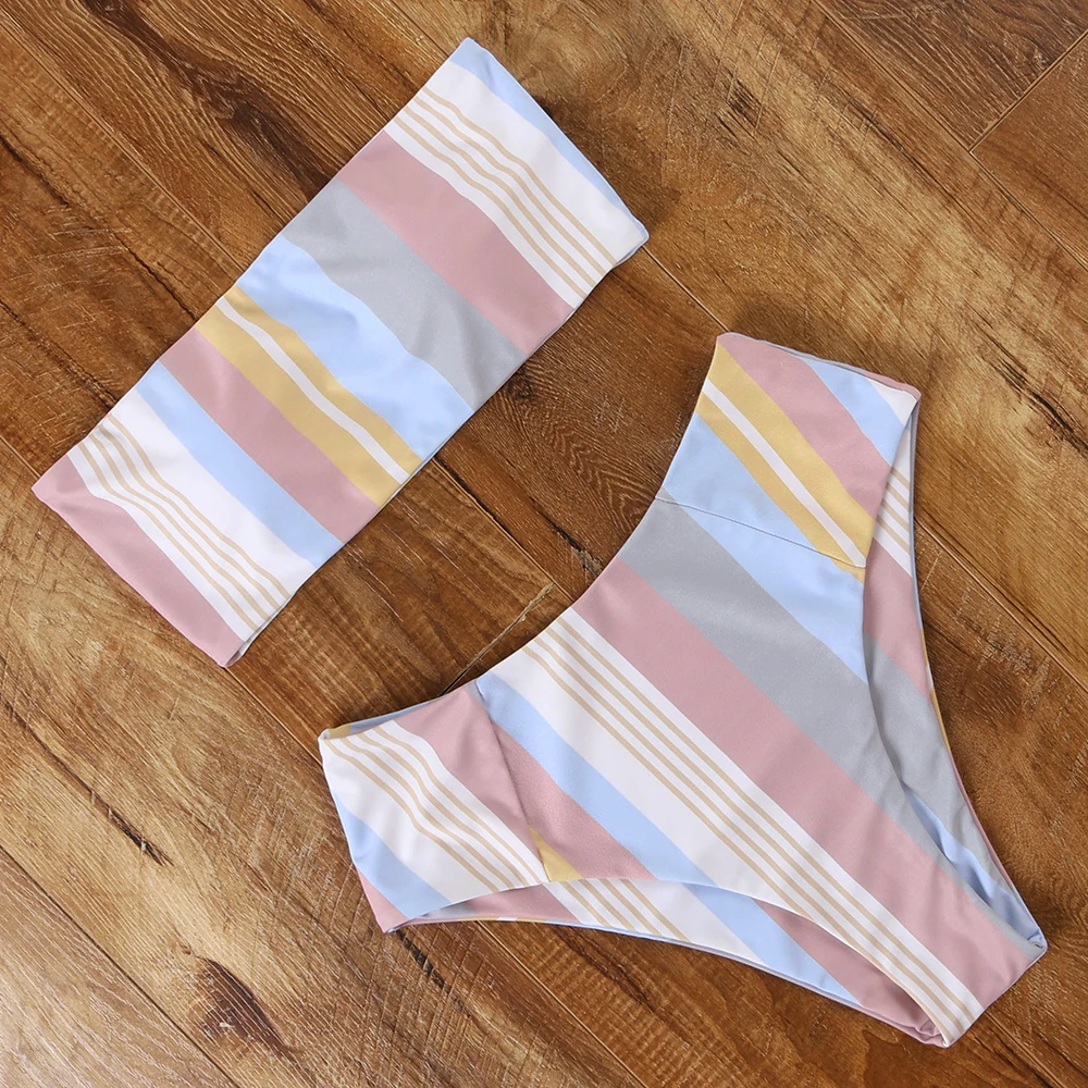 Микро купальник женский с открытыми плечами сексуальное бикини бандо высокой