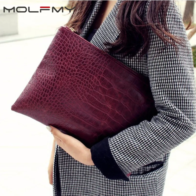 

Crocodile Pattern Women Clutch Bag Envelope Bag Ladies Hand Bags 2021 Female PU Leather Clutches Bag Luxury Designer Evening Bag