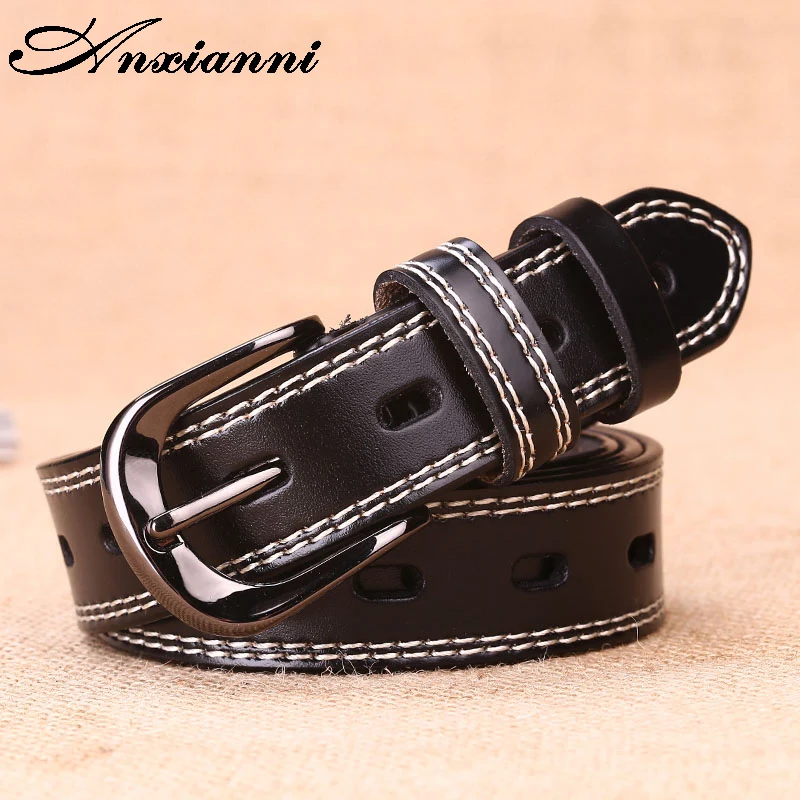 Real Cowskin Leather Fashion Designer Women Belt Strap Belts cow Leather pin Buckle  Alloy  Waist Strap Belts For Jeans