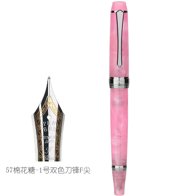 57 cotton candy Penbbs 456 полимерная прозрачная качественная авторучка с отрицательным давлением, тонкая ручка 0,5 мм, вакуумное наполнение, подарок для студентов - Цвет: 57 cotton candy