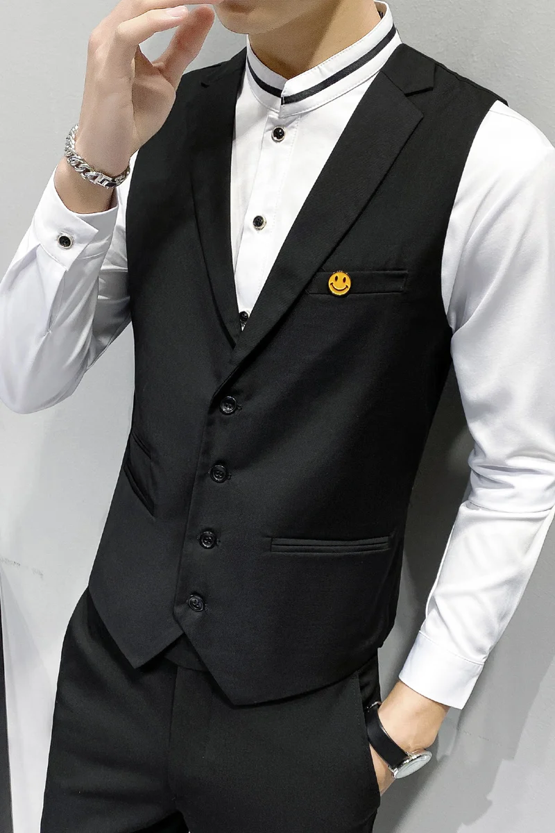 

Dress Vests 2021 for Men Formal Business Vests Nightclub Work Casual Sleeveless Vests Wedding Slim Tuxedo Waistcoat Gilet Homme