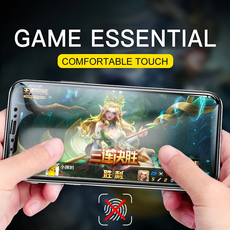 Защитное стекло 9D для iphone 11 pro max Xs Max Xr X 8 7 6 Plus матовое | Мобильные телефоны и
