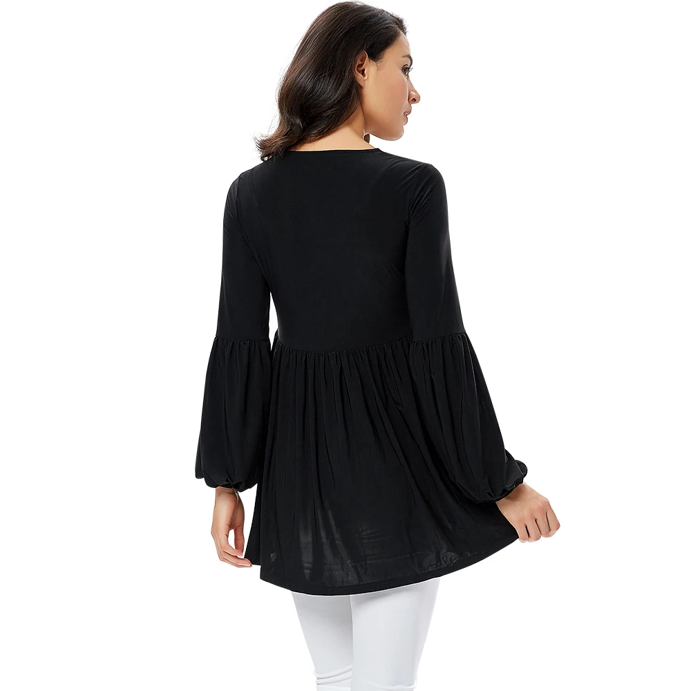 YTL Для женщин пикантные открытые топы с пышными рукавами Клубная одежда Черный