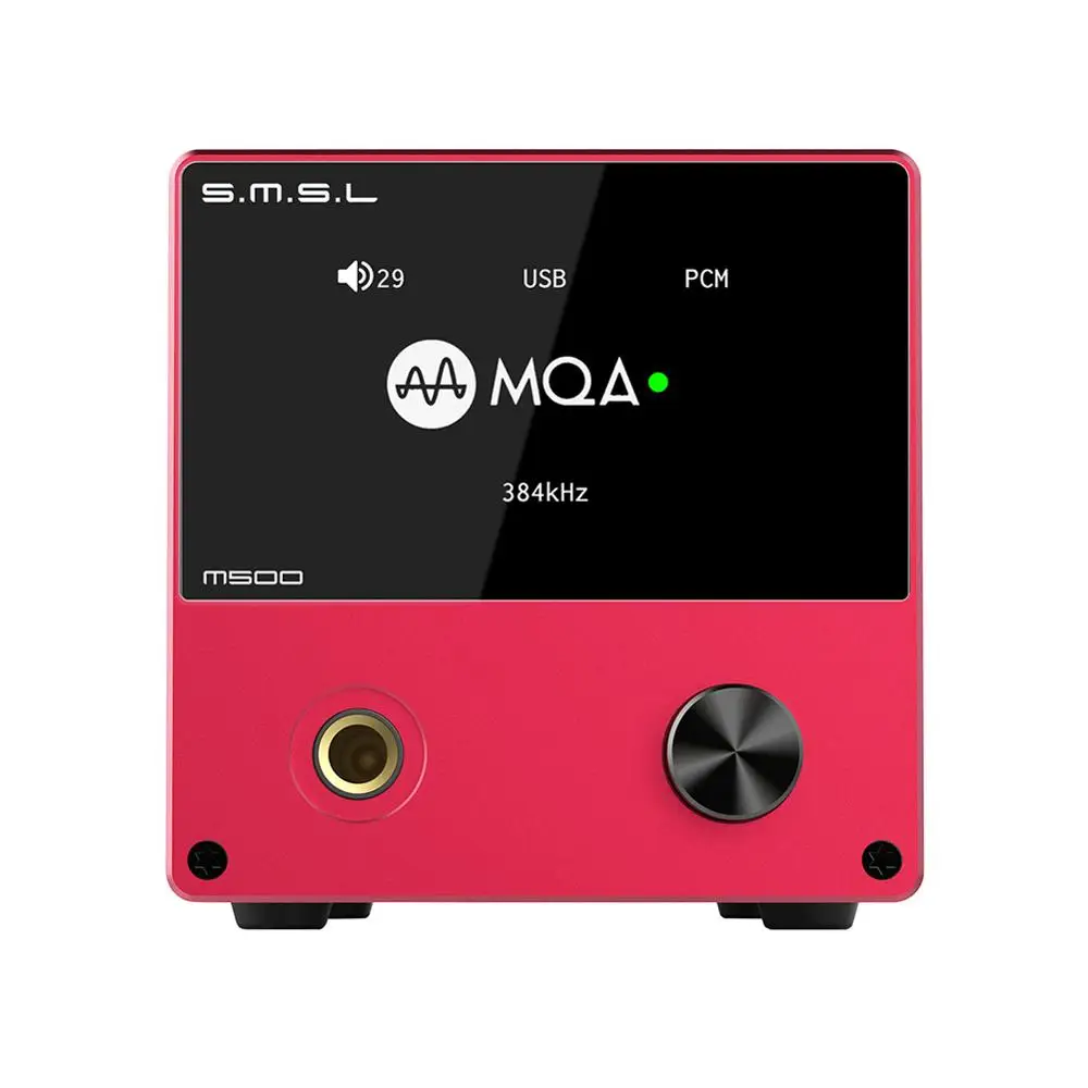 SMSL M500 MQA ЦАП для наушников Расшифровка усилителей USB ЦАП XMOS XU216 ES9038PRO DSD512 32 бит/768 кГц OPA1612 USB/OPT/коаксиальный вход - Цвет: RED