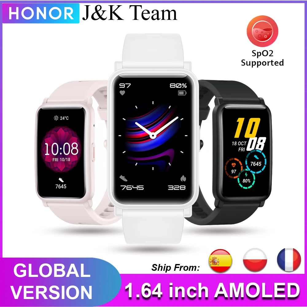 смарт часы Honor Watch ES AMOLED дисплей 1 64 дюйма Bluetooth 5 Смарт с измерением пульса и уровня