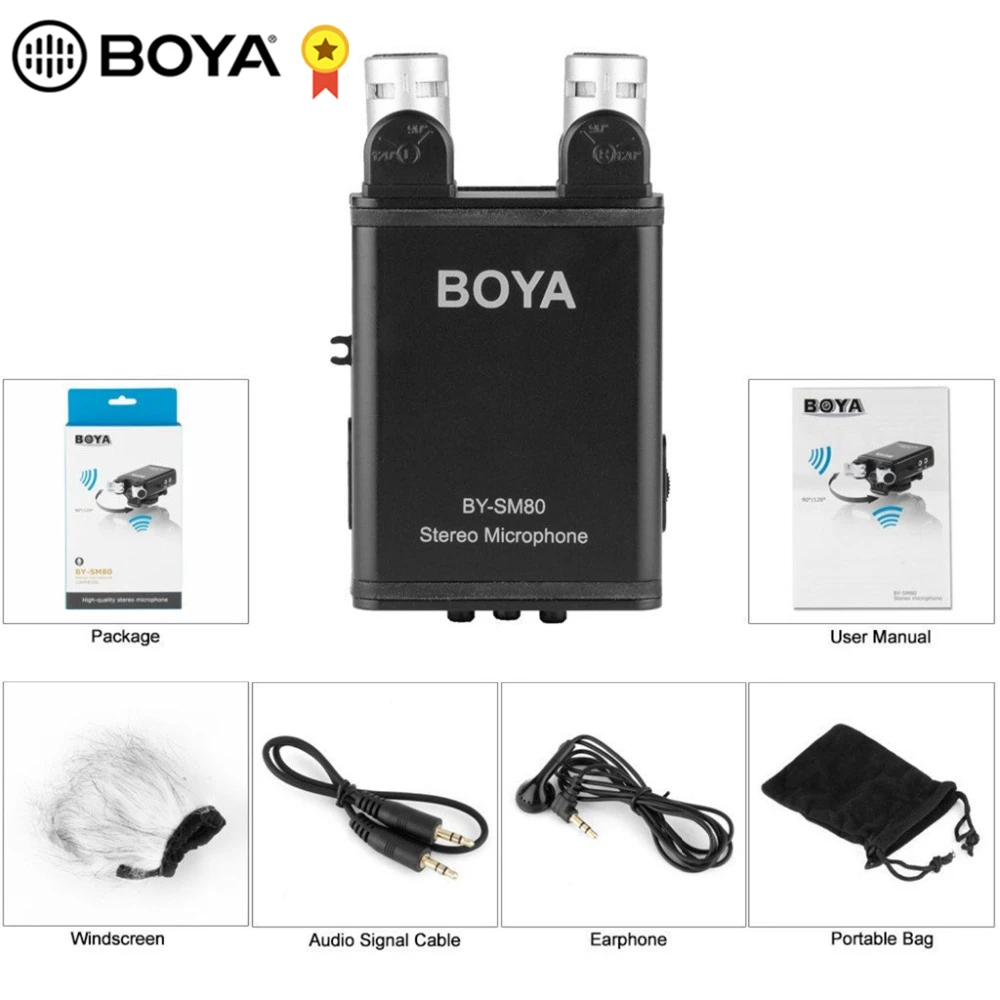BOYA BY SM80 емкостный 2 х канальный стерео микрофон Микрофон для интервью Камера