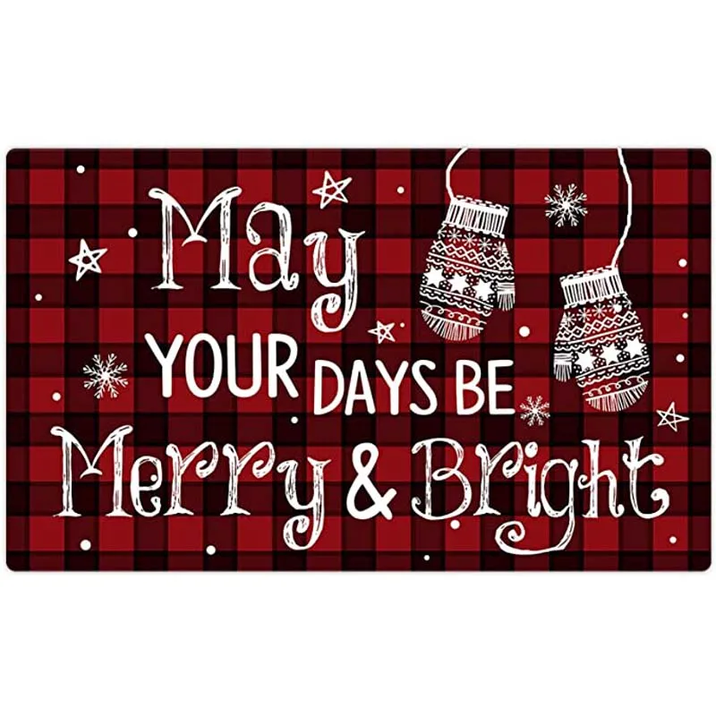 

May Your Days Be Merry and Bright Door Mat Christmas Winter Indoor Flannel Mats