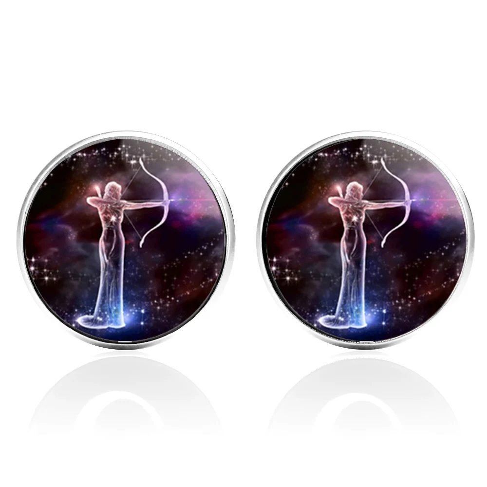 Винтажные стеклянные Свадебные Запонки с созвездиями мужские модные запонки