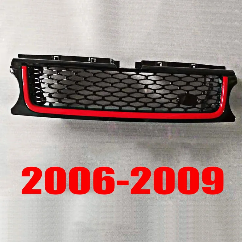

For Range Rover Sport L320 2006-2013 Red BLACK Chrome ABS Front Upper Bumper Mesh Grill Grille