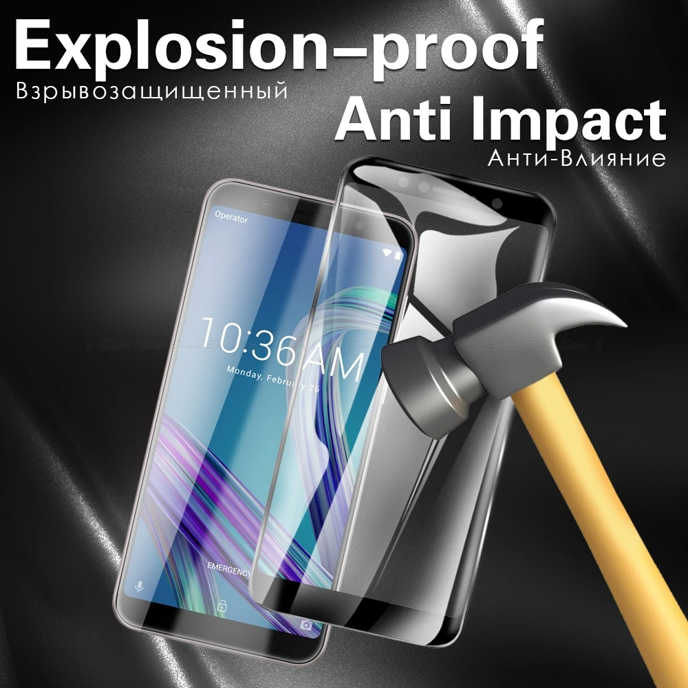 2.5D полное покрытие экрана протектор Закаленное стекло для Asus ZenFone Max Pro Plus M1 ZB555KL