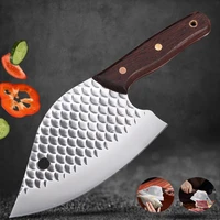 forged fish knife meat cleaver fixed blade butcher knife chef kitchenware stainless steel survival hunting knife kitchen knife
