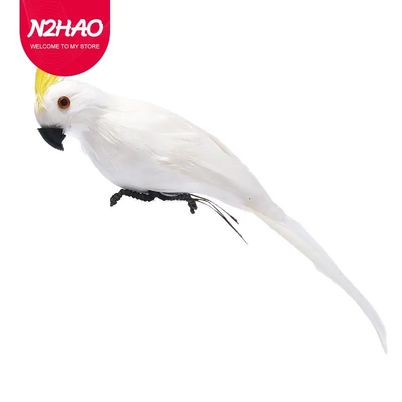

25cm Simulation Parrot Creative Handmade Foam Feather Macaw Lawn Figurine Ornament Fake Animal Bird Garden Prop Decoration