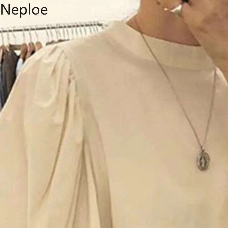 Женская блузка с длинным рукавом Neploe свободная круглым вырезом в стиле ретро