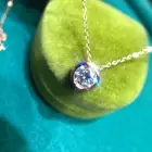 Круглый бриллиант 18 К с покрытием из розового золота, креативное ожерелье с пузырьковым кулоном с муассанитом 1-2 карата D цвета