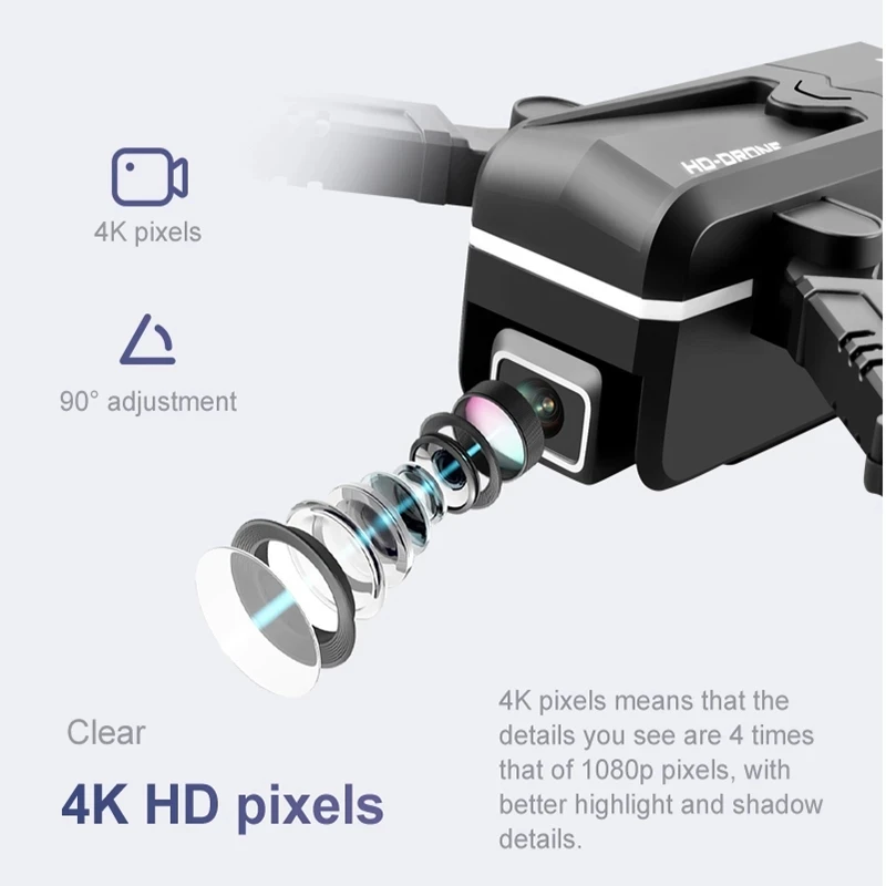 2021 New Kk1 Mini Drone 4k Hd Camera profesional Rc Drones Wifi Fpv Dron Toy Outdoor Rc Quadcopter Fixed height Helicopter Toys